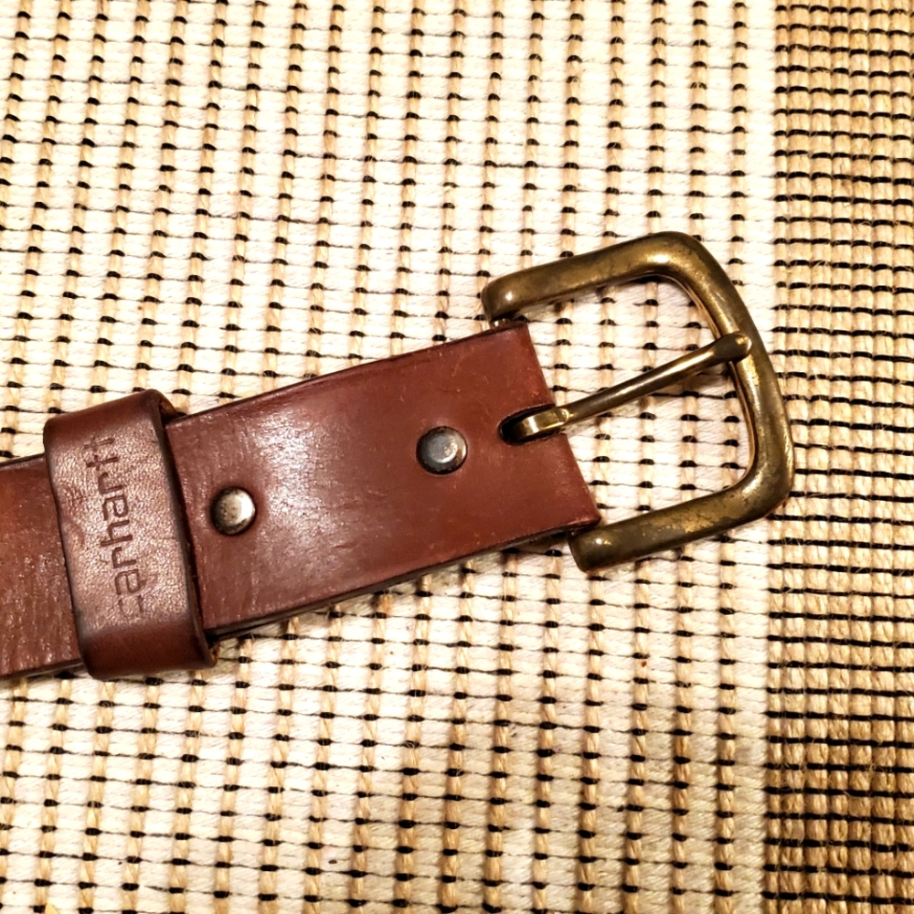 Brown Carhartt Genuine Leather distressed belt